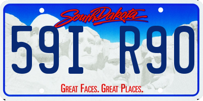 SD license plate 59IR90