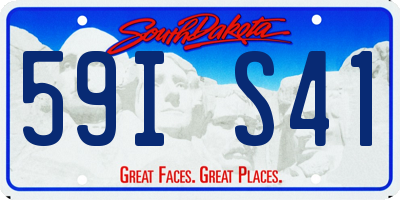 SD license plate 59IS41