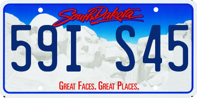 SD license plate 59IS45
