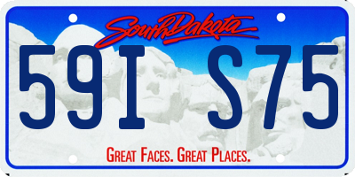 SD license plate 59IS75