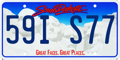 SD license plate 59IS77