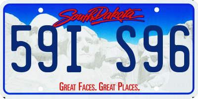 SD license plate 59IS96
