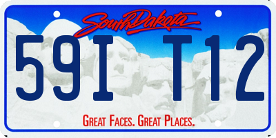 SD license plate 59IT12