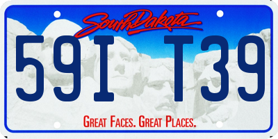 SD license plate 59IT39
