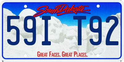 SD license plate 59IT92