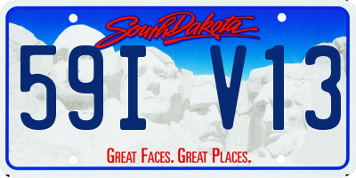 SD license plate 59IV13