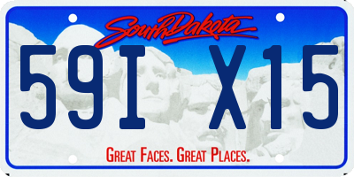 SD license plate 59IX15