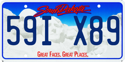 SD license plate 59IX89