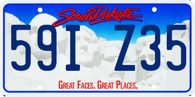 SD license plate 59IZ35
