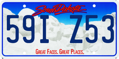 SD license plate 59IZ53