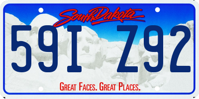 SD license plate 59IZ92