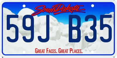 SD license plate 59JB35
