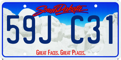 SD license plate 59JC31