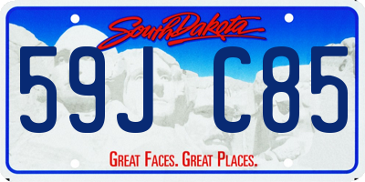 SD license plate 59JC85