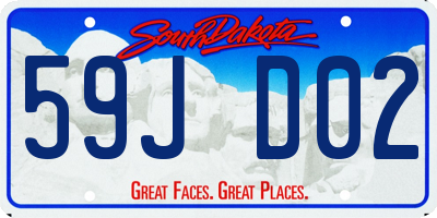 SD license plate 59JD02