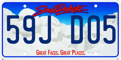 SD license plate 59JD05