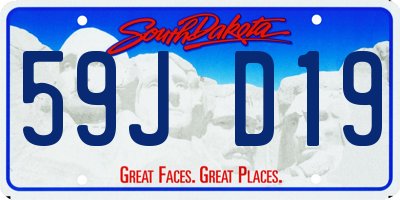 SD license plate 59JD19