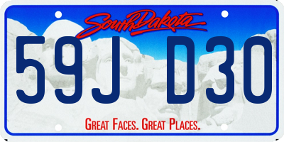 SD license plate 59JD30