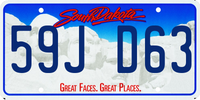 SD license plate 59JD63