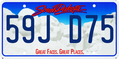 SD license plate 59JD75