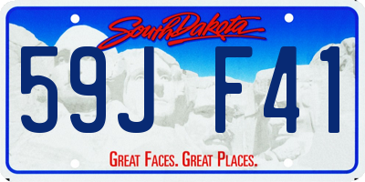 SD license plate 59JF41