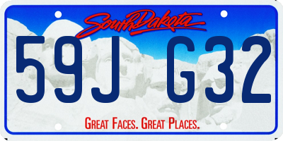 SD license plate 59JG32