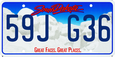 SD license plate 59JG36