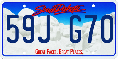 SD license plate 59JG70