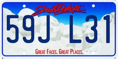 SD license plate 59JL31