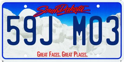 SD license plate 59JM03
