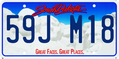SD license plate 59JM18