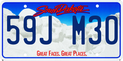 SD license plate 59JM30