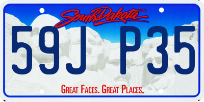 SD license plate 59JP35