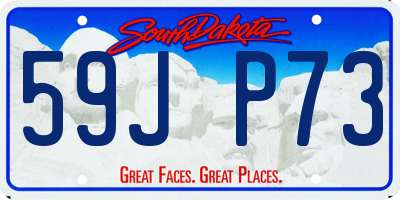 SD license plate 59JP73