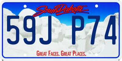 SD license plate 59JP74