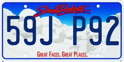 SD license plate 59JP92
