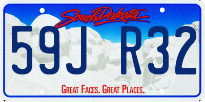 SD license plate 59JR32