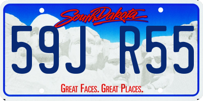 SD license plate 59JR55