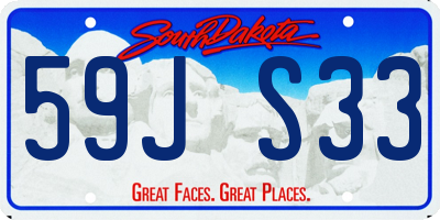 SD license plate 59JS33