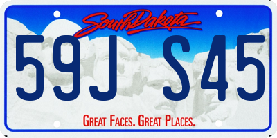 SD license plate 59JS45