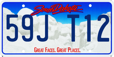 SD license plate 59JT12