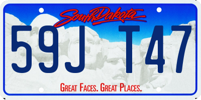 SD license plate 59JT47
