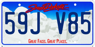 SD license plate 59JV85