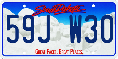 SD license plate 59JW30
