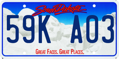 SD license plate 59KA03