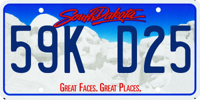 SD license plate 59KD25
