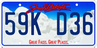 SD license plate 59KD36