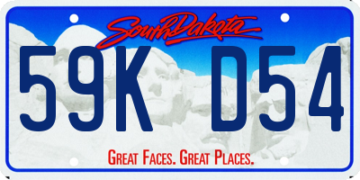 SD license plate 59KD54
