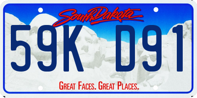 SD license plate 59KD91