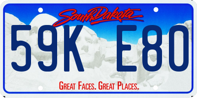 SD license plate 59KE80